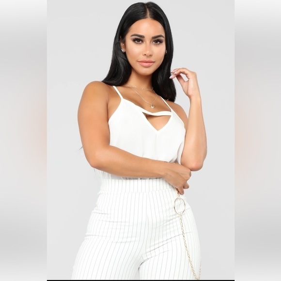 Fashion Nova Tops - FASHION Nova Cute Out Cami Cream Cami. Size XL.  P